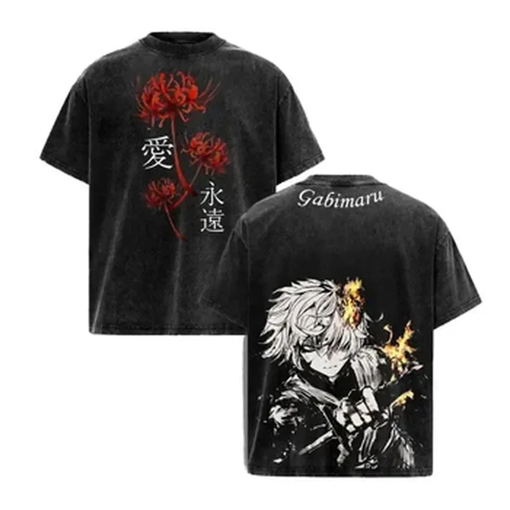 Vintage Summer Clothing Men - Japanese Anime Hell's Paradise T-shirt Gabimaru