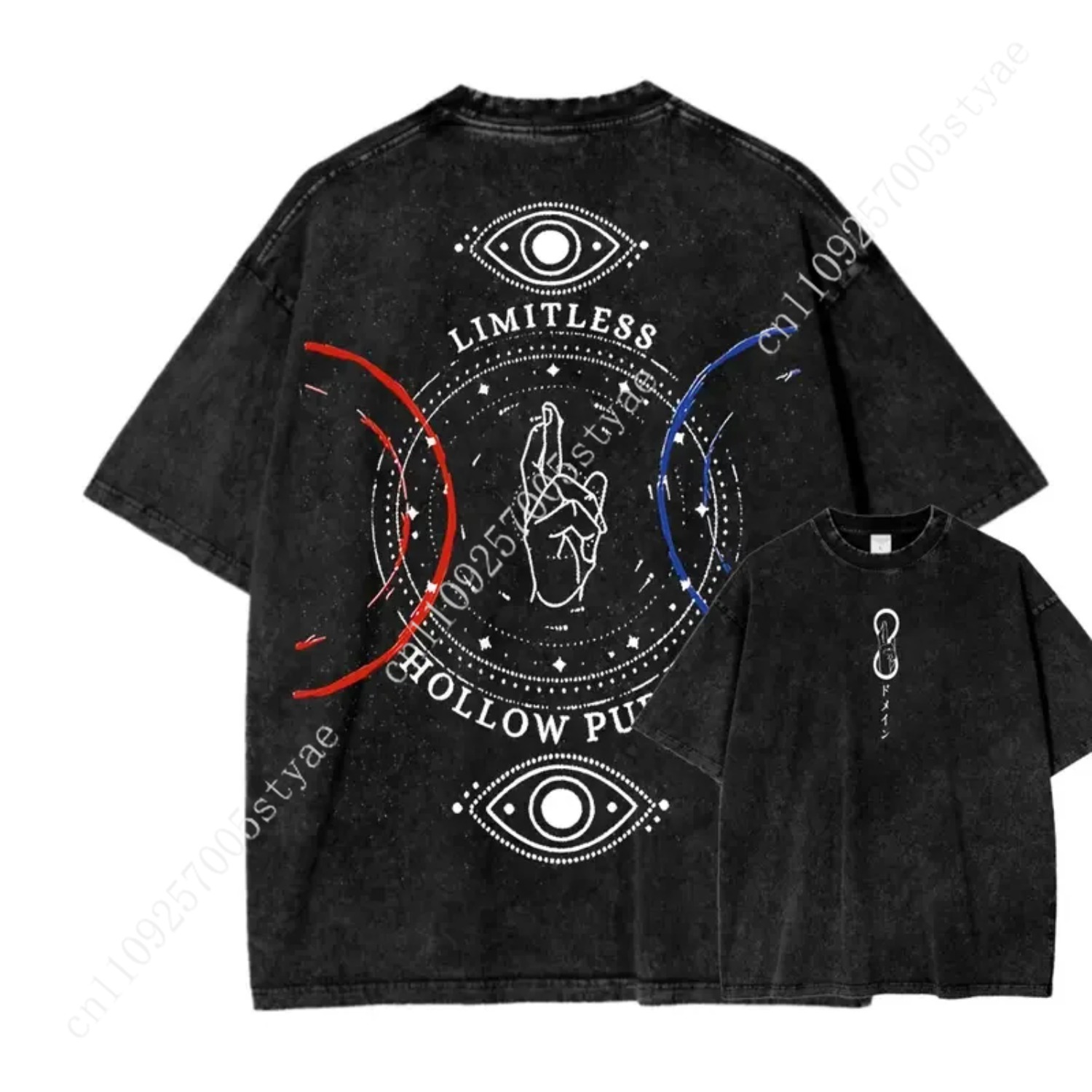Vintage Summer Clothing Men - Anime Gojo Satoru Print T-shirt Men