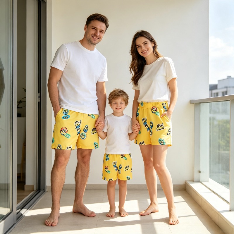 Board Short Surf - Boys Minions Printed Swim Shorts QuickDry