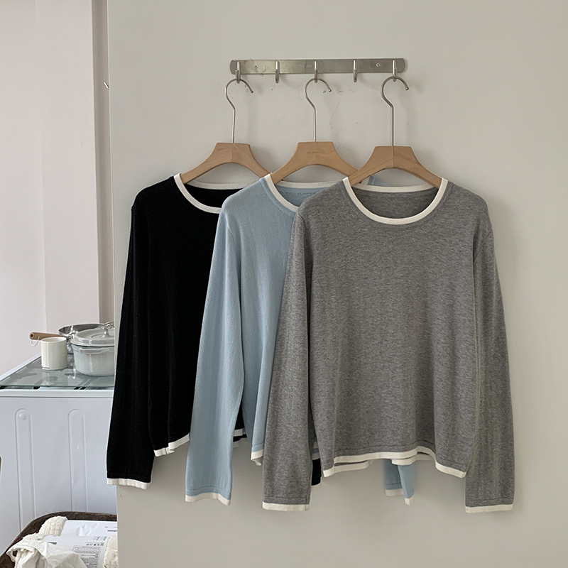 Summer Clothing Cheap - 100% Cotton Women O-neck Color Blocking