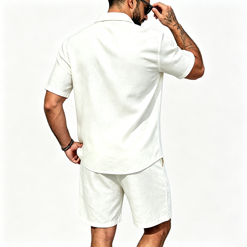 Men Linen Two Piece Outfit Sho - огляд і ціна Summer Clothing Sets