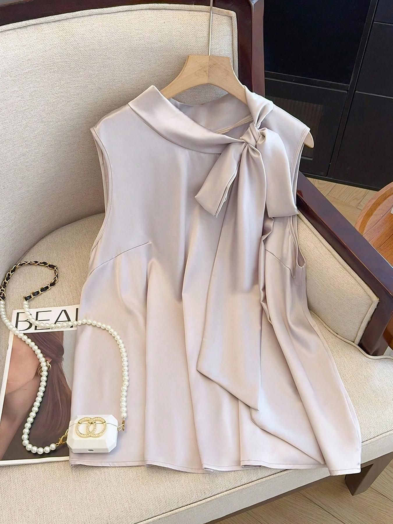 【Plus Size】 Solid Color Tie Fr - огляд і ціна Summer Clothing Wear