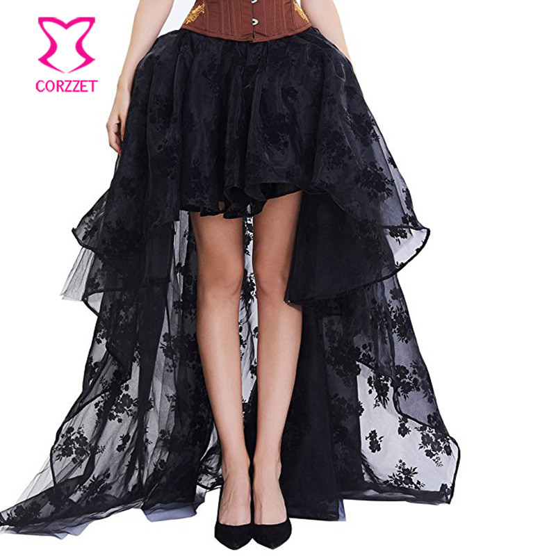 Black Floral Chiffon Front Sho - огляд і ціна Summer Victorian Clothing