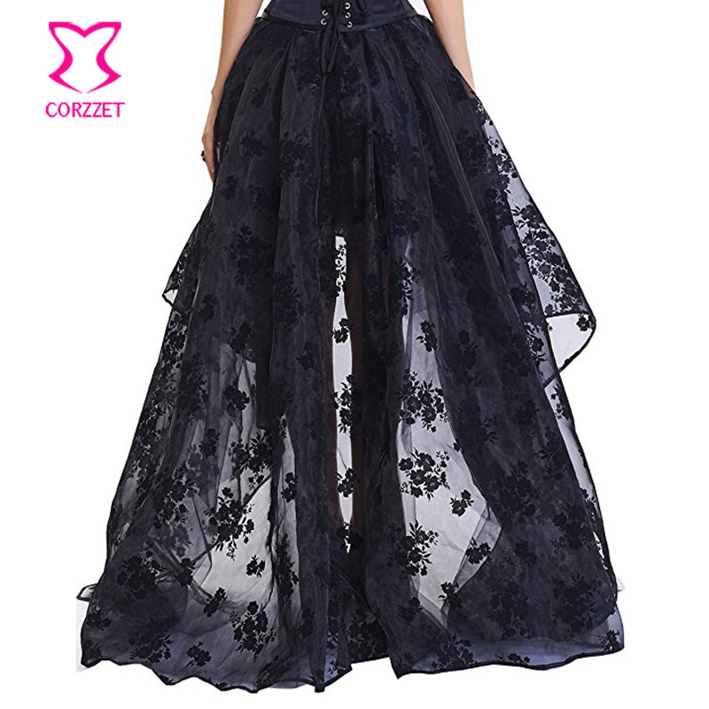 Black Floral Chiffon Front Sho - огляд і ціна Summer Victorian Clothing