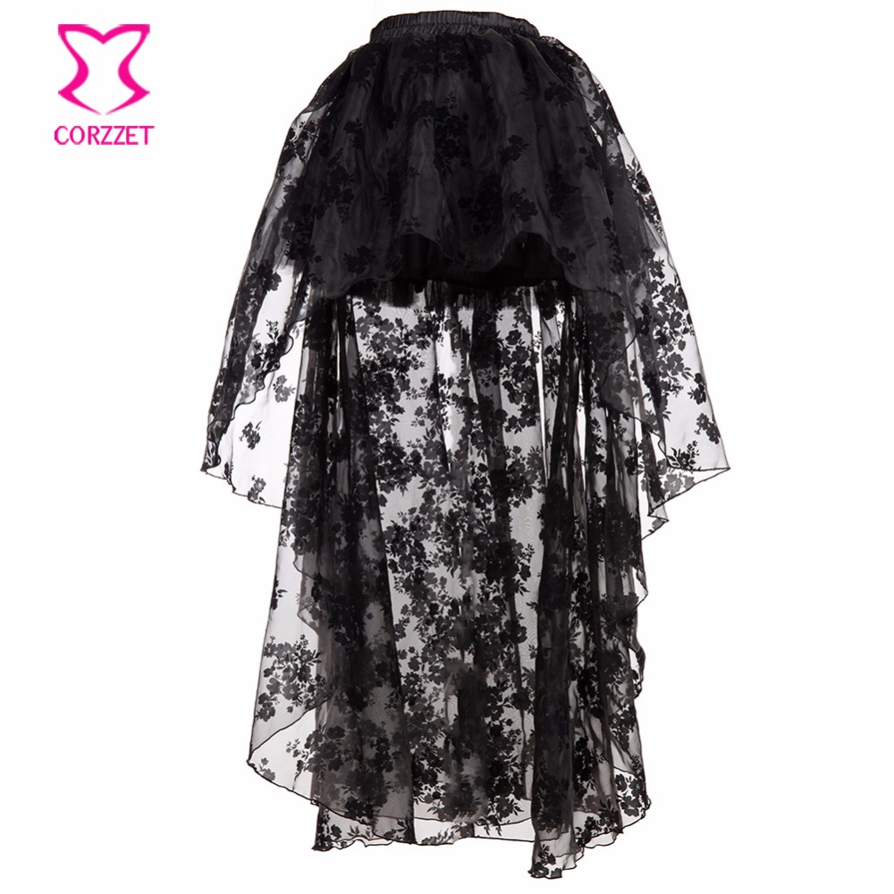 Black Floral Chiffon Front Sho - огляд і ціна Summer Victorian Clothing