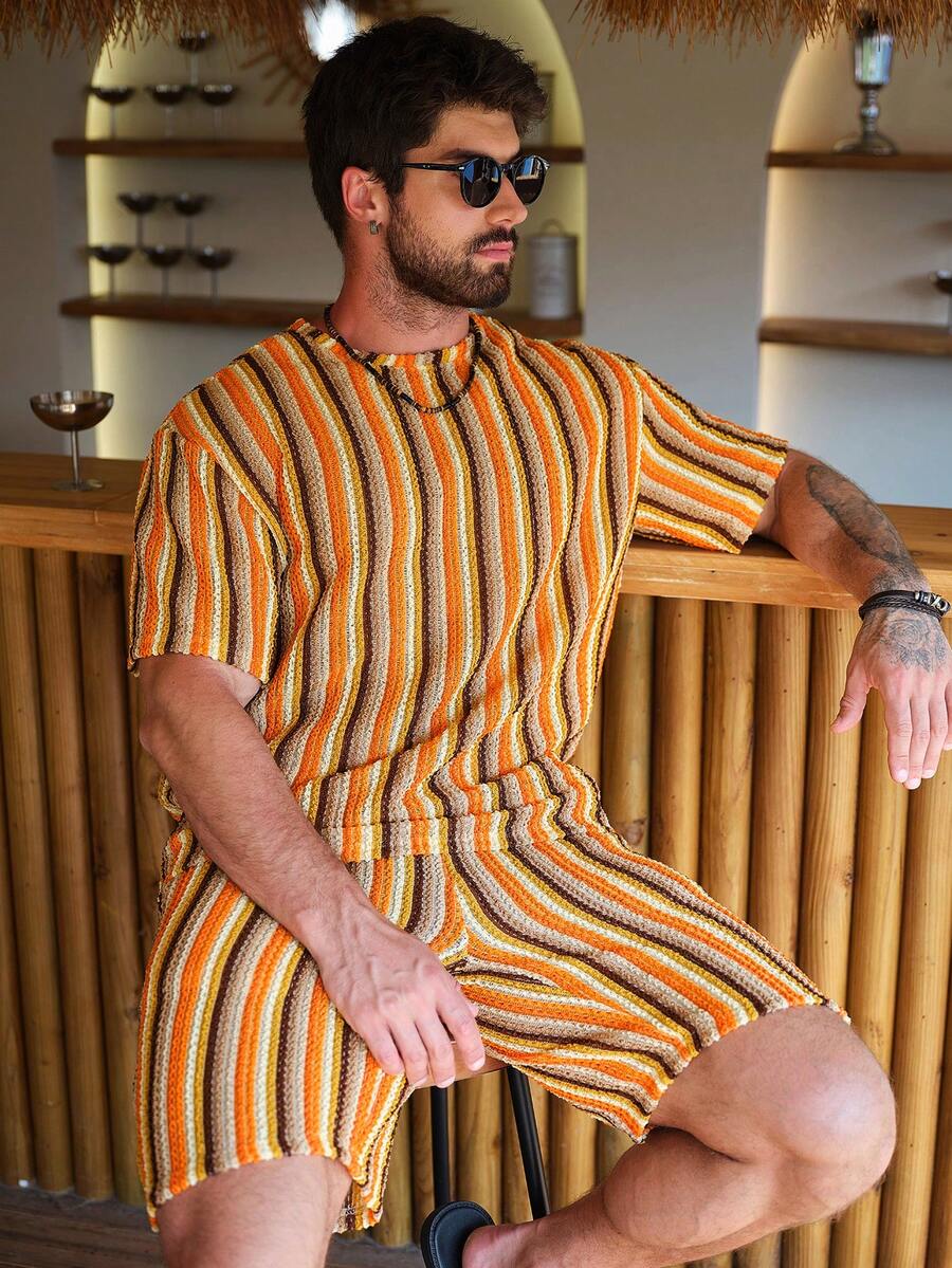 Genlund Men's Knit T-Shirt Set - огляд і ціна Summer Clothing Crochet Patterns