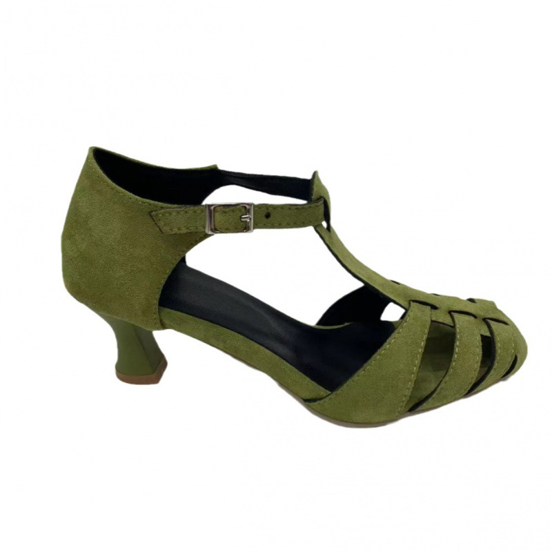 Women's Green Suede Kitten Hee - огляд і ціна Summer Clothing Petite