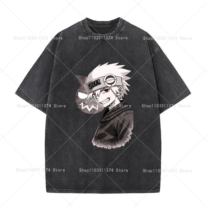 Soul Eater Men Women T-shirt W - огляд і ціна Vintage Summer Clothing Men
