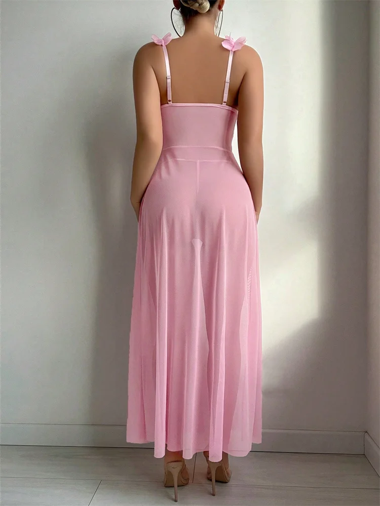 Pink Floral Lace See Through N - огляд і ціна Summer Clothing Petite