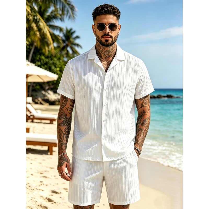 2Men's Summer Casual Suit Set， - огляд і ціна Summer Clothing Sets