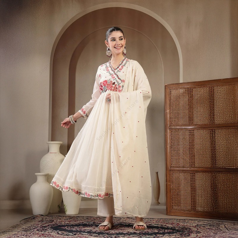 White Cotton Anarkali Kurti Se - огляд і ціна Summer Clothing Pakistan