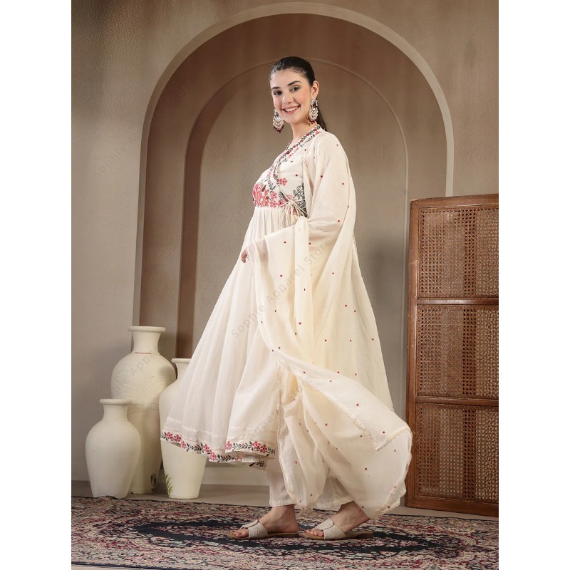 White Cotton Anarkali Kurti Se - огляд і ціна Summer Clothing Pakistan