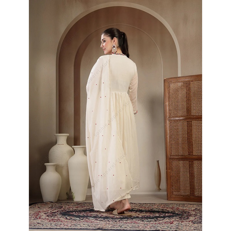 White Cotton Anarkali Kurti Se - огляд і ціна Summer Clothing Pakistan