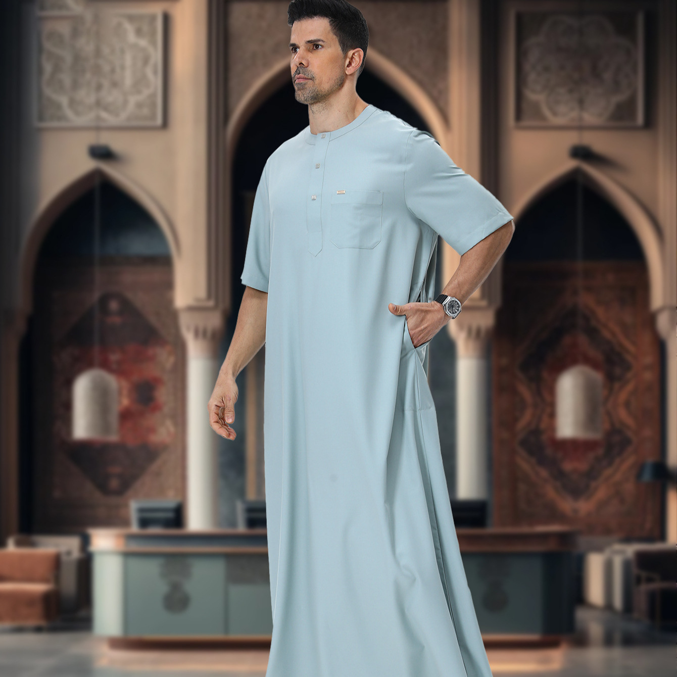 Muslim Men Abaya Kaftan Pakist - огляд і ціна Summer Clothing Pakistan