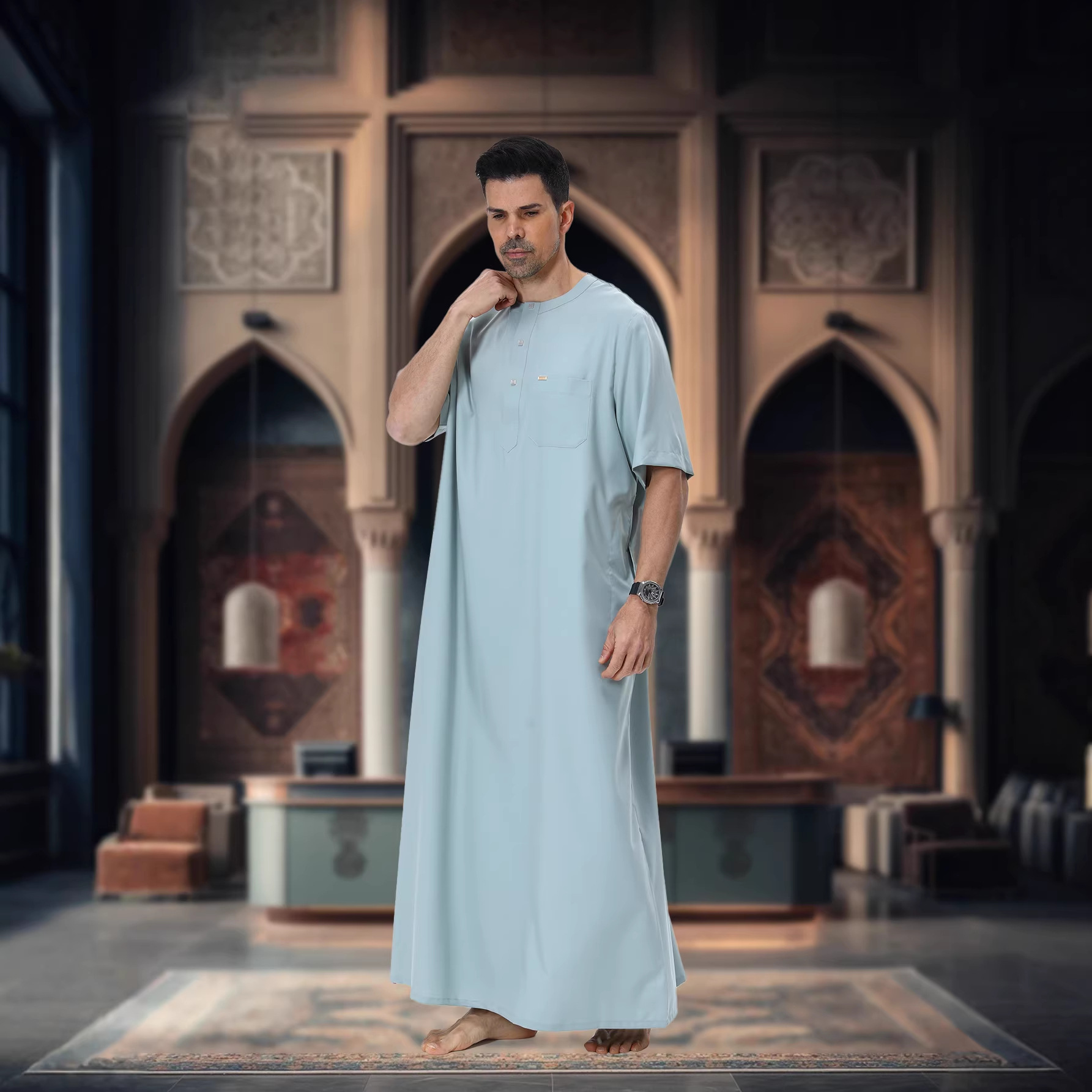 Muslim Men Abaya Kaftan Pakist - огляд і ціна Summer Clothing Pakistan