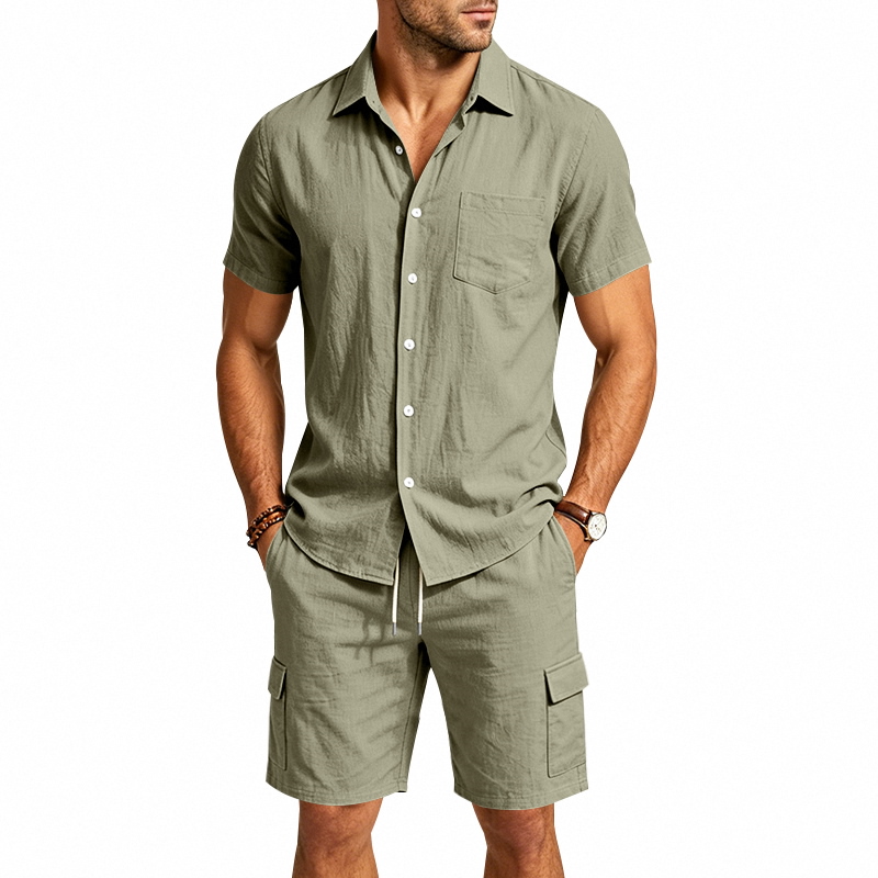 Men Summer American Linen Two  - огляд і ціна Summer Clothing Sets